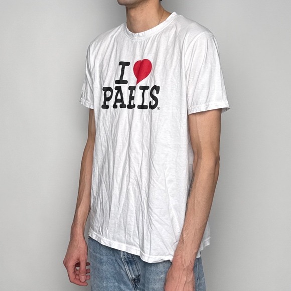 Mens I Love Paris Graphic T-Shirt White 100% Cotton XXL Souvenir Tee - Picture 8 of 9